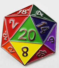 RAINBOW D20 ENAMEL PIN